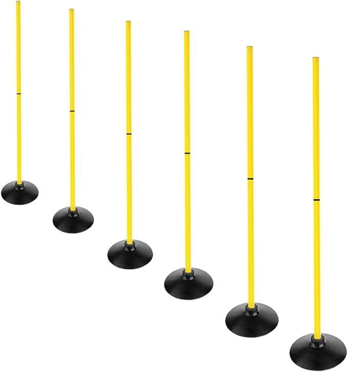 Soccer Agility Poles Set Detachable Sports Trainning Speed Pole Slalom Poles with Rubber Base Sport Traning Equipment