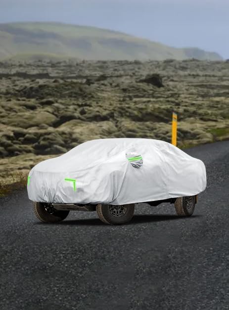 Car Cover Custom Fit for Toyota Tacoma 2005-2023,6 Layers Truck Cover Waterproof All Weather for Automobiles,Outdoor Full Exterior Cover,Rain, Sun, Wind Protection,Silver