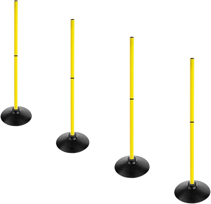 Soccer Agility Poles Set Detachable Sports Trainning Speed Pole Slalom Poles with Rubber Base Sport Traning Equipment