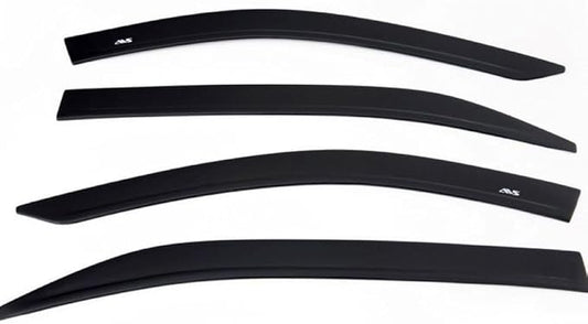 Auto Ventshade [AVS] Low Profile Rain Guards For 2005 - 2020 Nissan Frontier, CREW CAB ONLY | Window Vent Visors, 4 pcs. - Dark Smoke | 894037