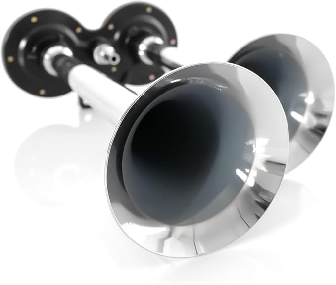 150dB 12V Dual Trumpet Air Horn Kit, Universal Truck Horn with Compressor for Car, Truck, Train, Boat - Loud for Emergenc Safety Use