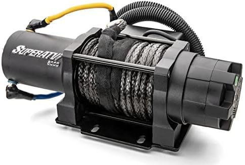 SuperATV 6000 LB Winch Compatible with 2016-2021 Honda Pioneer 1000/1000-5 / Deluxe | 2017-2021 Limited Edition | Ready-Fit Black Ops Winch | Preassembled and Wired | 50' Remote Range