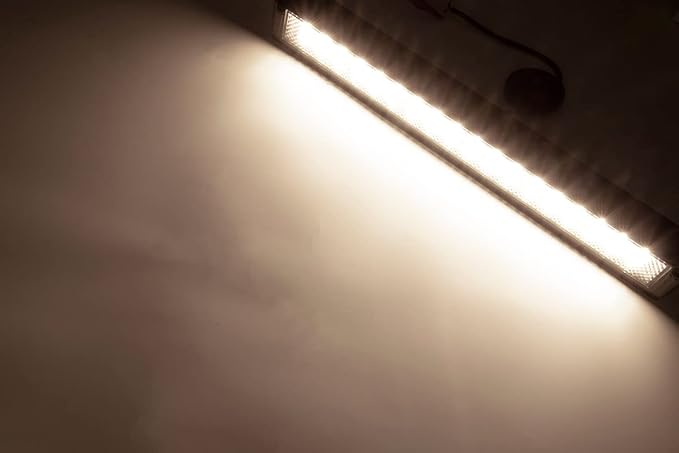 Raycharm 22.4" RV & Boat Exterior LED Porch Light Fixture, 40° Down Angle Flood Beam, 3000K Warm-White, 12V/24V DC, High Lumen Output Low Current Draw, Waterproof White Finish, 1-Pack