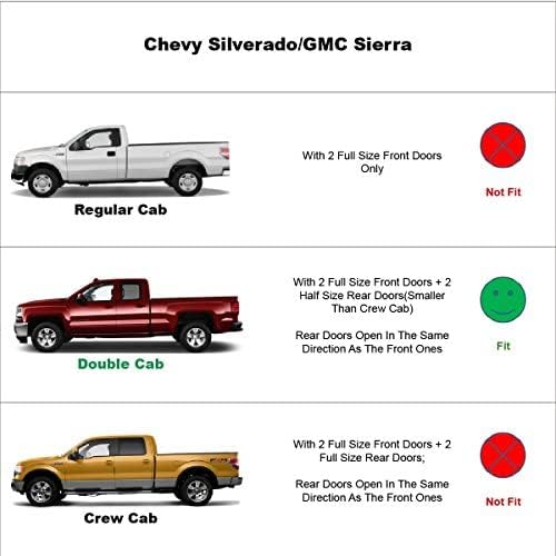 Rainproof Sunproof Side Window Wind Deflector, 4pcs in Channel Protective Replacements Rain Guards Set,Window Visor fit for 2014-2018 Chevrolet Silverado/GMC Sierra 1500/2500HD/3500HD 194528