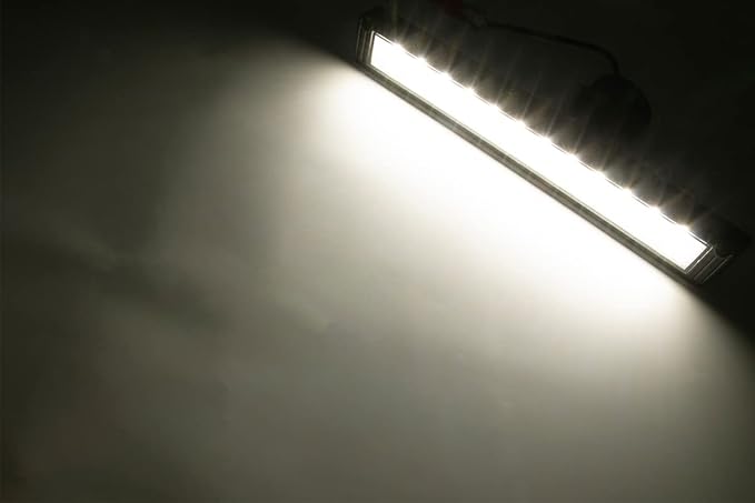 Raycharm 18" RV Exterior LED Awning Light Fixture, 40° Down Angle Flood Beam, 4000K Natural-White, 12V/24V DC, High Lumen Output Low Current Draw, Aluminum Housing Black Finish, 1-Pack