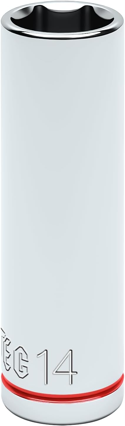 6-Point Deep Impact Socket, 3/8-Inch Drive 14mm inch Socket, CR-V Drive Socket for Auto Repairing and Household