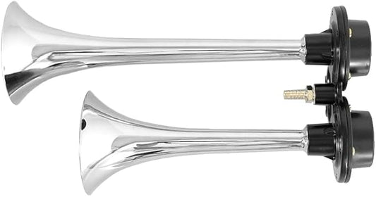 150dB 12V Dual Trumpet Air Horn Kit, Universal Truck Horn with Compressor for Car, Truck, Train, Boat - Loud for Emergenc Safety Use