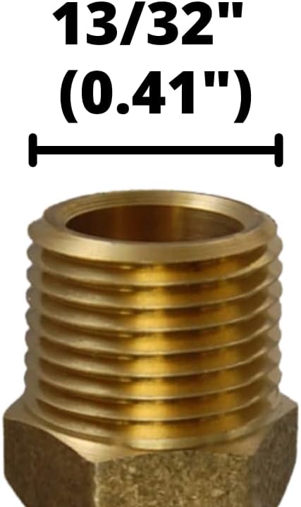 1/8" Hose x 1/8" NPTF Male Pipe Thread Brass Barb Connector Fitting (5-PACK) | 102-0202C