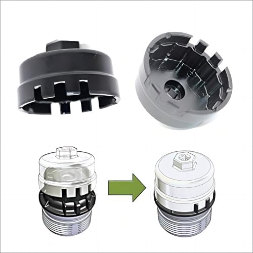 Oil Filter Wrench for Toyota,Lexus,RAV4,Camry,Tundra,Highlander,Sienna and More-Cup Style Oil Filter Cap Removal Socket Tool for 2.5-5.7L Engine with 64.5mm Cartridge Style Oil Filter Housing