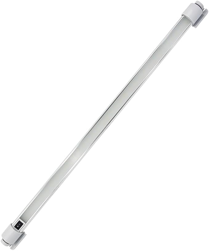 Raycharm LED Interior Light Fixture 29.1" Compact Size, 6000K Cool-White Even Diffused Beam, 180° Rotating Versatile Mounting Feet, 12V/24V DC, Integrated On/Off Rocker Switch for RV Camper, 1-Pack