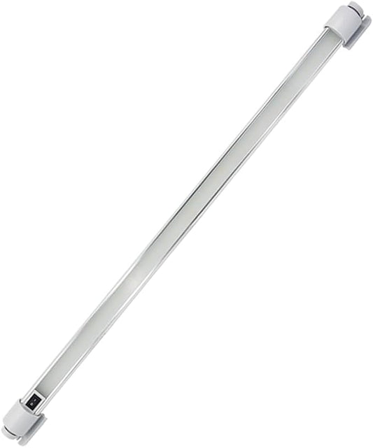 Raycharm LED Interior Light Fixture 29.1" Compact Size, 6000K Cool-White Even Diffused Beam, 180° Rotating Versatile Mounting Feet, 12V/24V DC, Integrated On/Off Rocker Switch for RV Camper, 1-Pack