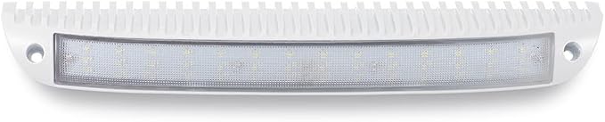 Raycharm 15.4" RV & Boat Low-Profile LED Work Light Fixture, 40° Down Angle Focused Flood Beam, 6000K Cool-White, High Light-Output Low Ampere, Wateproof White Finish, 12V/24V, 1-Pack