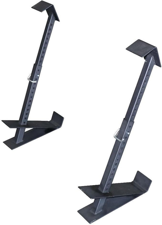 Titan Fitness Eccentric Hooks, Fully Adjustable 20" - 35" Steel Hook Barbell Attachment, Overload Lifting for Explosiveness, Fits Olympic-Sized Weight Plates, Squat or Bench Use, Weight Releasers