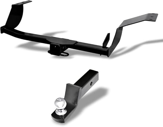 7422448366372 Compatible with 2007-2013 Mitsubishi Outlander Class 3 III Black 2" Receiver Trailer Hitch with 2 Inch Drop Loaded Ball Mount