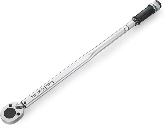 Neiko PRO 03711B 3/4” Torque Wrench, 3/4” Drive SAE, 50-300 Ft-Lb, 34” Length, Adjustable Click Torque Wrench, Chrome Vanadium Cr-V Steel