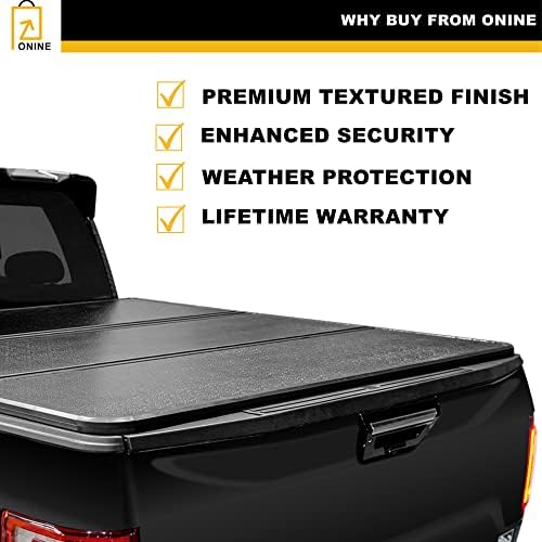 ONINE AWH Hard Tri-Fold Truck Bed Tonneau Cover Custom Fit 2019-2025 Chevy Silverado/GMC Sierra 1500 6.6ft Bed(79.4"), Fleetside, All Weather, Not Work with Factory Side Storage Box