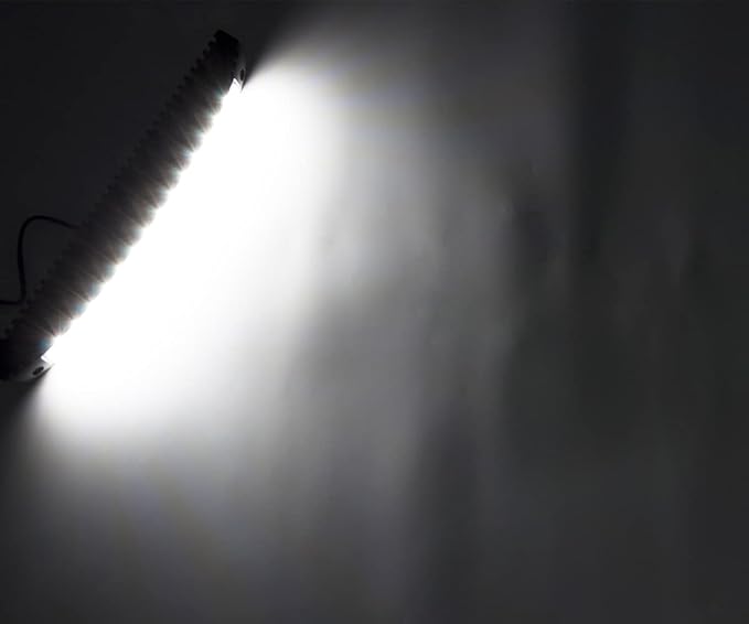 Raycharm 15.4" RV & Boat Low-Profile LED Work Light Fixture, 40° Down Angle Focused Flood Beam, 6000K Cool-White, High Light-Output Low Ampere, Wateproof White Finish, 12V/24V, 1-Pack