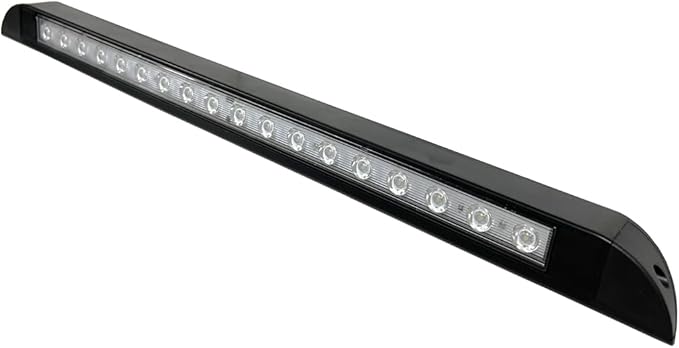 20 Inch RV LED Awning Porch Light Fixture, Down Angle Flood Beam Exterior Lights 6000K Cool White Low Current Draw 12V/24V DC, Plastic Housing Black Finish, for Camper Truck Trailer, 2 Pack