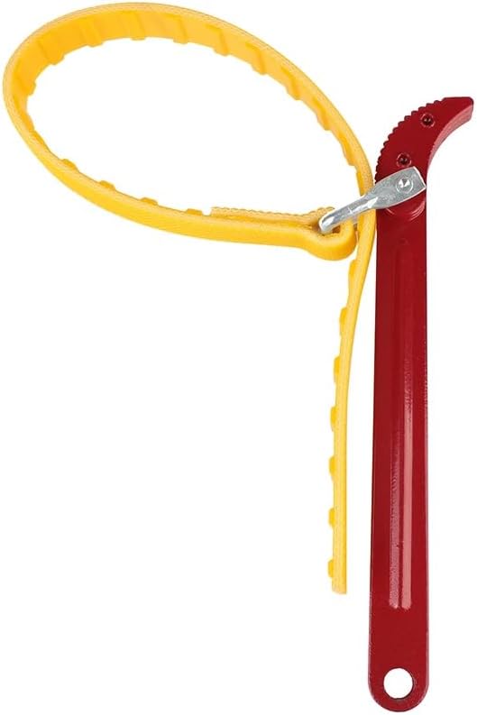 8" Adjustable Strap Wrench Tool for Oil Filter, Water Filter, Fuel Filter, Whole House Filter, and RV Sewer Hose - Multi-Purpose Rubber Band Wrench with Non-Slip Grip