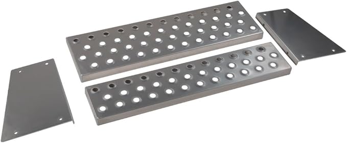 Mytee Products Aluminum Steps Replacement Part for 30" Wide Saddle Tool Box – 2 Pc Set, 12-Gauge Punched Plate Design, Bolt-On Installation, Anti-Slip Grip, Solid Welded Seams, Corrosion Resistant
