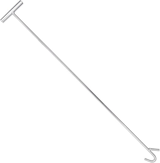 5th Wheel Pin Puller, 36" Length, Chrome Plated Heavy Duty 5th Wheel Puller Hook, w/Double Hook, 1 Pack