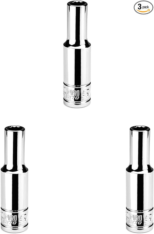 Capri Tools 5/16 in. Deep Socket, 3/8 in. Drive, 12-point, SAE (Pack of 3)
