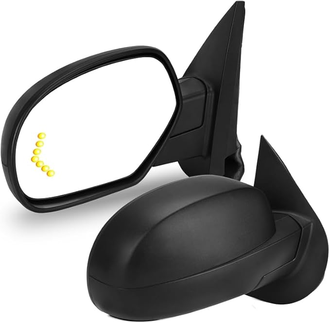 DWVO Passenger Side Power Heated Mirror for 2007-2013 Chevy Silverado & GMC Sierra, 2014 2500HD/3500HD, Tahoe, Suburban, Avalanche, Yukon XL Denali with LED Turn Signal, Telescoping & Manual Folding