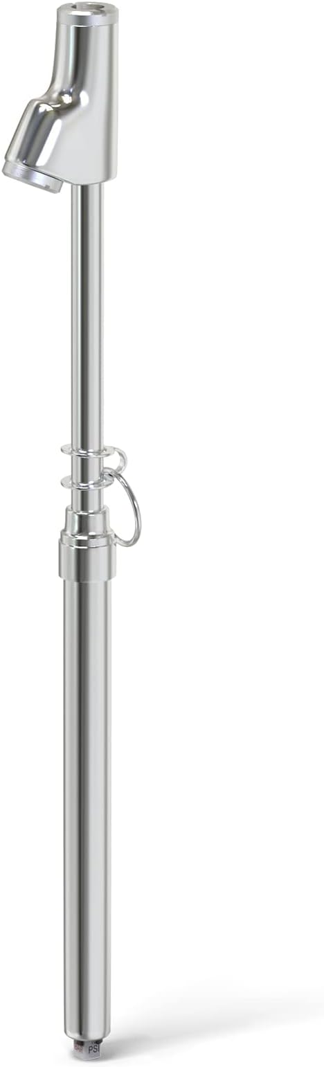 MEANLIN MEASURE Silver Double Straight Type Tire Pressure Gauge，Dual Head Air Pressure Gauge 1Pcs，Pressure Range 10-150 Psi(Suitable for Trucks, etc.