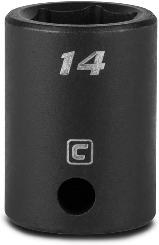 Capri Tools 14 mm Shallow Impact Socket, 3/8-Inch Drive, 6-Point, Metric