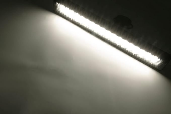 Raycharm 22.4" RV Exterior LED Porch Light Fixture, 40° Down Angle Flood Beam, 4000K Natural-White, 12V/24V DC, High Lumen Output Low Current Draw, Aluminum Housing Black Finish, 1-Pack