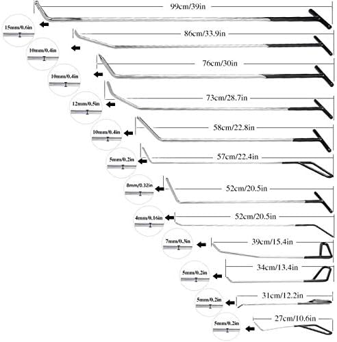 Professional PDR Rods Dent Repair Kit - Paintless Car Dent Removal Tool for Hail Damage, Door Dings & Body Dents | Adjustable Dent Puller Kit for Cars, Trucks, SUVs | No Paint Needed