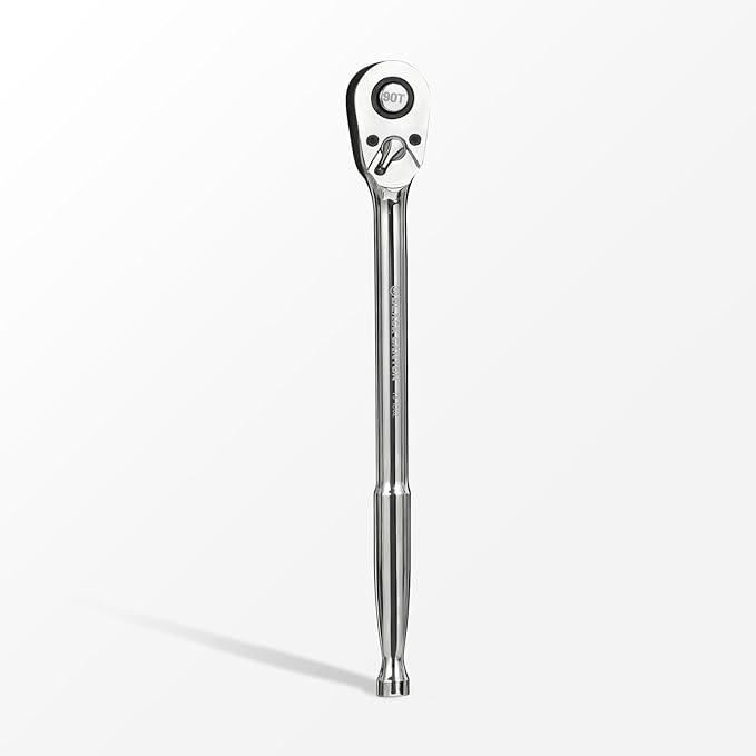 NORTHSKY 3/8 Inch Drive Ratchet, 90-Tooth Quick-release 3/8 ratchet, Reversible Ratchet Wrench with 4-Degree Swing, 8" Long Handle, Chrome Alloy Made, Full Polished,Ratchet Wrench for Repairing,Home