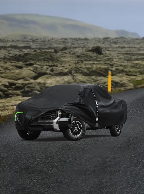 Car Cover Custom Fit for Toyota Tundra 2007-2024,6 Layers Truck Cover Waterproof All Weather for Automobiles,Outdoor Full Exterior Cover Black,Up to 233.6 inch, 5.5 Bed Length