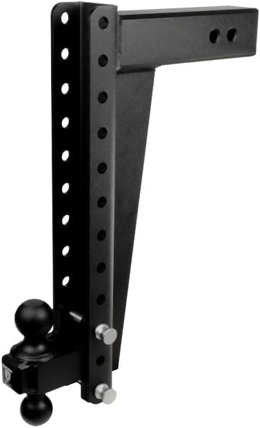 BulletProof Hitches - 3.0" Adjustable Heavy Duty Trailer Hitch (22,000 lb. Rating) - 18" Drop/Rise Trailer Hitch with 2" & 2-5/16" Dual Ball - Powder Coat, Solid Steel, Corrosion-Resistant