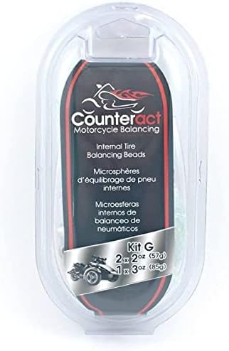Counteract KIT-G Motorcycle Do It Yourself Tire/Wheel Balancing Beads Kit - (2) 2oz (1) 3oz Balancing Bead Applications, (3) Valve Caps and Cores, (1) Core Remover, Injector Bottle