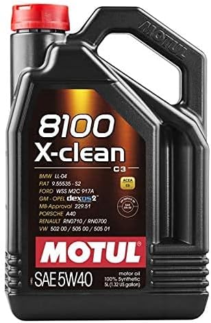 Motul 8100 X-clean 5W-40 Full Synthetic Motor Oil | Engineered to Help Protect Emissions Systems, Clean Engine Performance | Long Drain Capable, Improved Engine Responsiveness | 5L