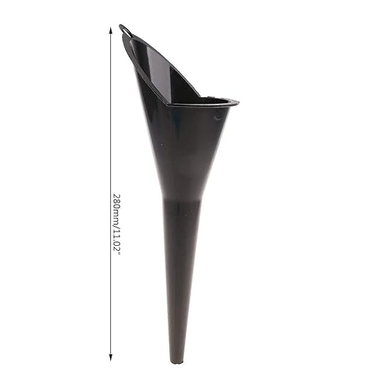 Black Multi-Function Auto Engine Oil Petrol Change Funnel Long Stem Plastic Funnel for Car Motorcycle ATV Boat Multi-Function Circular and, Funnels, Oil System Tools, Large:28cm (11.02in)
