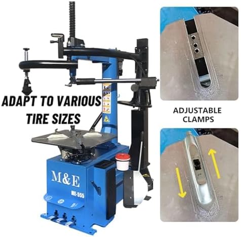 ME-T555 2.0HP Tire Changer Machine with Double Side Assist Arm Bead Blaster Tire Repair
