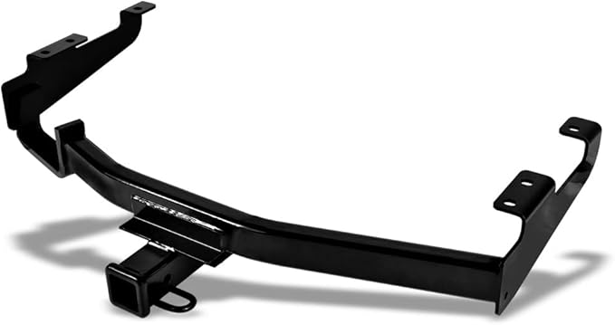 Class 3 III Black 2" Receiver Tube Rear Bumper Trailer Tow Hitch Towing Mount Compatible with 96-07 Dodge Caravan/Grand Caravan/Chrysler Town & Country / 00-03 Voyager / 96-00 Plymouth Voyger