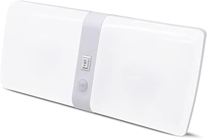 Facon Square RV Motion Sensor Light - 7W 500LM Cool White (4000K) 12V Interior Lighting, Double Dome LED Ceiling Lights for RV Bathroom Hallway Camper Boat