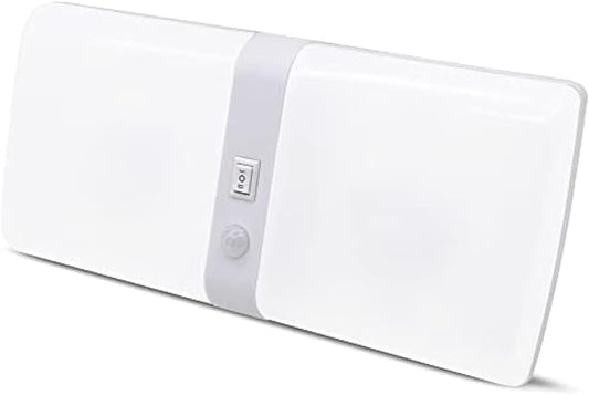 Facon Square RV Motion Sensor Light - 7W 500LM Cool White (4000K) 12V Interior Lighting, Double Dome LED Ceiling Lights for RV Bathroom Hallway Camper Boat