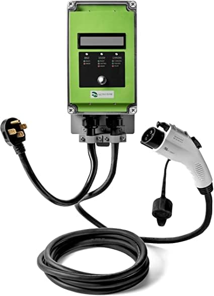 Ultra 32 Amp Electric Vehicle EV Charging Station J1772 NEMA 14-50 240V Level 2 EVSE with Display CSA Safety Certified
