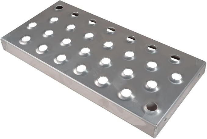 Mytee Products Aluminum Steps Replacement Part for 18" Wide Saddle Tool Box – 2 Pc Set, 12-Gauge Punched Plate Design, Bolt-On Installation, Anti-Slip Grip, Solid Welded Seams, Corrosion Resistant