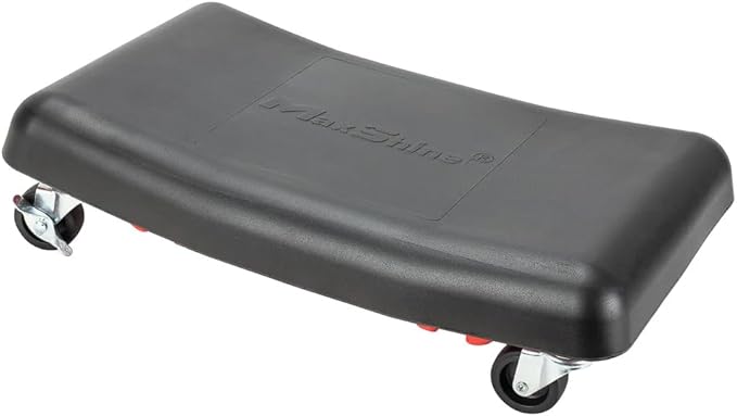 Maxshine Detailing Mini Creeper with Cushion | Mobile Rolling Utility Creeper Seat for Mechanics & Car Detailers | Comfortable Low Profile Seat for Car Cleaning, Polishing, Coating & Waxing