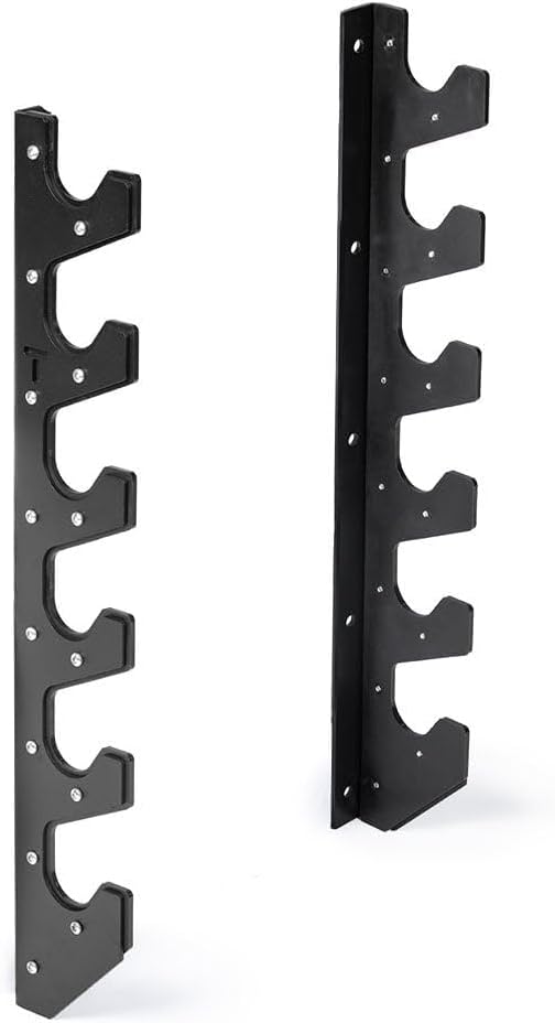 Titan Fitness Horizontal Wall-Mounted Barbell Gun Rack, Holds 6 Olympic-Sized Bars, Steel Bracket Holder with Thick UHMW Protectors, Space Saving Barbell Storage, Weight Bar Holder, 400 LB Capacity