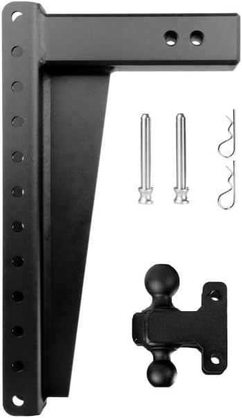 BulletProof Hitches - 3.0" Adjustable Heavy Duty Trailer Hitch (22,000 lb. Rating) - 18" Drop/Rise Trailer Hitch with 2" & 2-5/16" Dual Ball - Powder Coat, Solid Steel, Corrosion-Resistant