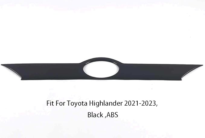 Car Accessories Tail Gate Grille Decoration Protector Guard Plate Fit For Toyota Highlander 2021 2022 2023 2024 2025 Rear Exterior Trunk Streamer Cover Trim (Black) ABS 1 PC