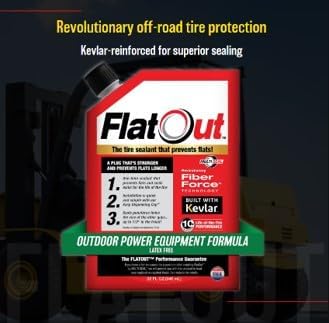 FlatOut Off Road Tire Sealant, Outdoor Power Equipment Formula, Prevents Flat Tires, Fix a Flat Tire, Seals Leaks, Contains Kevlar, 32 Ounce Bag, 2-Pack