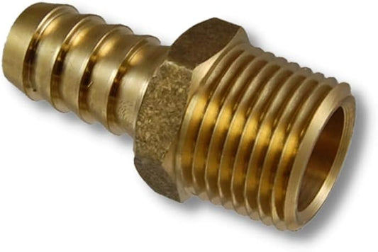1/4" Hose x 1/8" NPTF Male Pipe Thread Brass Barb Connector Fitting | 102-0402C