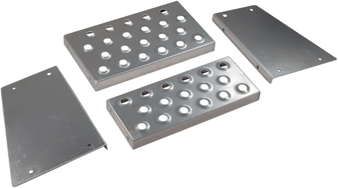 Mytee Products Aluminum Steps Replacement Part for 15" Wide Saddle Tool Box – 2 Pc Set, 12-Gauge Punched Plate Design, Bolt-On Installation, Anti-Slip Grip, Solid Welded Seams, Corrosion Resistant